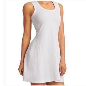 Athleta Pique  Dress Womens Large White Sleeveless Fit & Flare Tennis